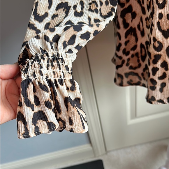 LOFT Leopard Print Ruffled Blouse - Picture 3 of 4